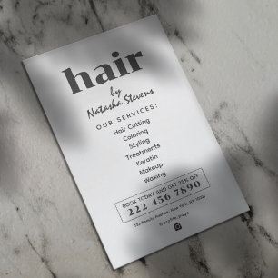 Minimalistisk ren boho-stil frisersalong flygblad