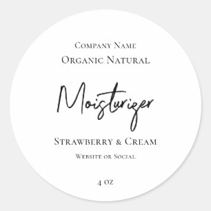 Minimalistisk Ren Elegant Märkesetikett för Hudvår Runt Klistermärke