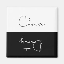 Minimalistisk ren eller smutsig diskmaskin magnet