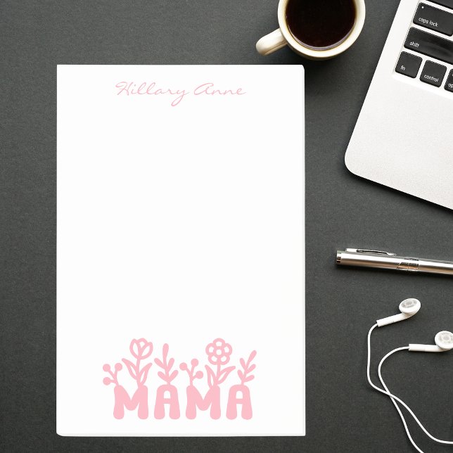 Minimalistisk Ren Enkel Rosa Blommig Mama För Henn Post-it Block (Skapare uppladdad)