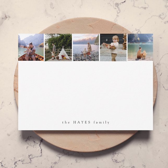 Minimalistisk ren, enkel vit fotokollage anteckningskort (Skapare uppladdad)