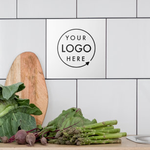 Minimalistisk ren, enkel, vit Logotyp för företag Kakelplatta