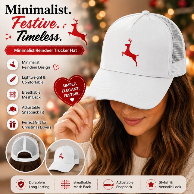 Minimalistisk Ren Jul Truckerhatt - Festiv Keps (Skapare uppladdad)