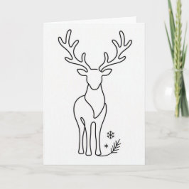 Minimalistisk Ren Linje-Kunst • Skandinavisk🦌 Kort