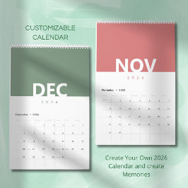 Minimalistisk Ren Modern Färgdesign Kalender