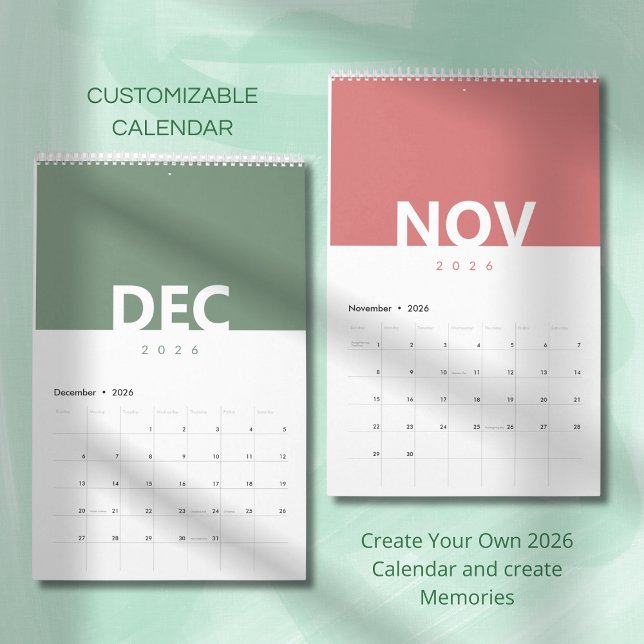 Minimalistisk Ren Modern Färgdesign Kalender (Skapare uppladdad)