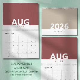 Minimalistisk Ren Modern Färgdesign Kalender