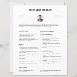 Minimalistisk Ren Professionell Pro CV 