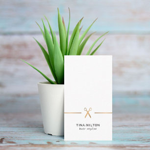 Minimalistisk rengjordisk faux Guld White Hair Sty Visitkort