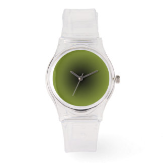 Minimalistisk rensa med svart- och Wasabi-Grönt-up Armbandsur