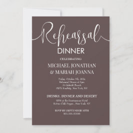 Minimalistisk repetitionsmiddag med enkel Elegant Inbjudningar