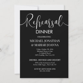 Minimalistisk repetitionsmiddag med enkel Elegant Inbjudningar