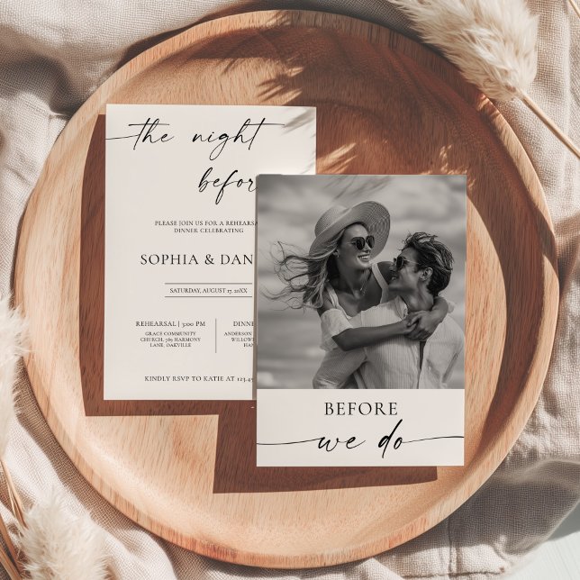 Minimalistisk repetitionsmiddag natten före inbjudningar (Skapare uppladdad)