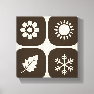 Minimalistisk representation av de fyra säsongerna canvastryck