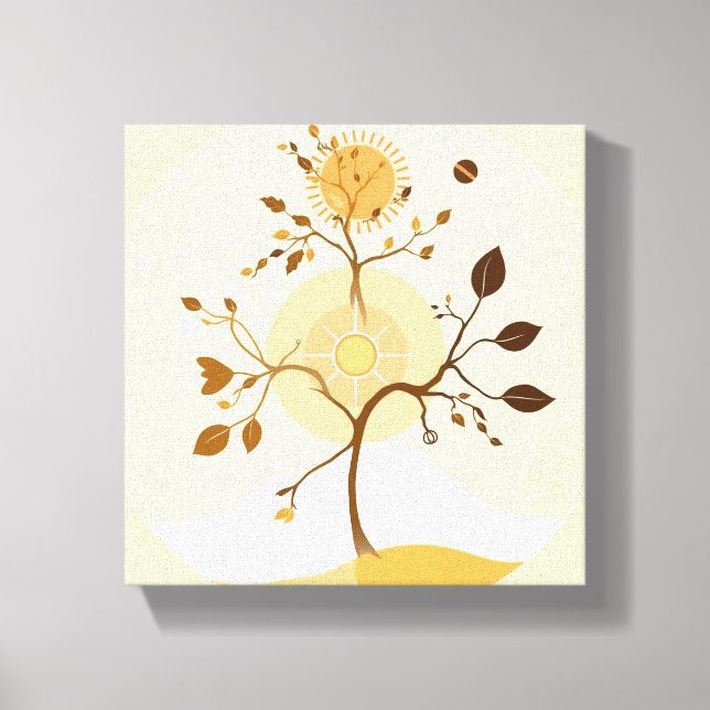 Minimalistisk representation av de fyra säsongerna canvastryck (Framsida)