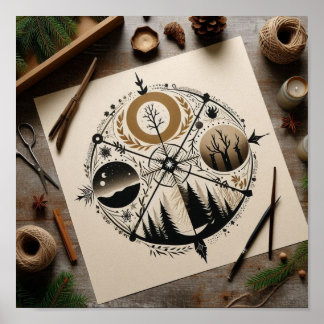 Minimalistisk representation av de fyra säsongerna poster