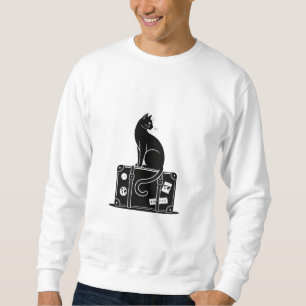 Minimalistisk resekatttröja lång ärmad tröja