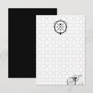 Minimalistisk resemörsbröllopshandskriven tack kort
