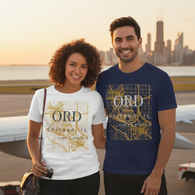 Minimalistisk resestads | ORD Chicago Airport Code T Shirt (Skapare uppladdad)