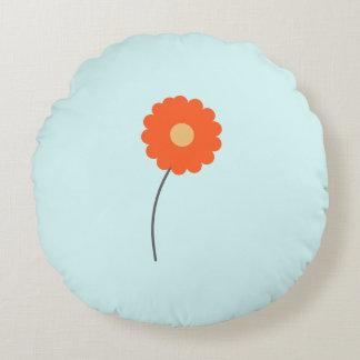 Minimalistisk Retro Blomma Rund Kudd Kudde