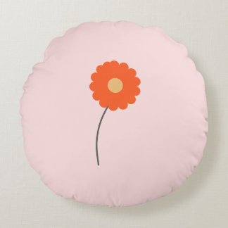Minimalistisk Retro Blomma Rund Kudd Kudde