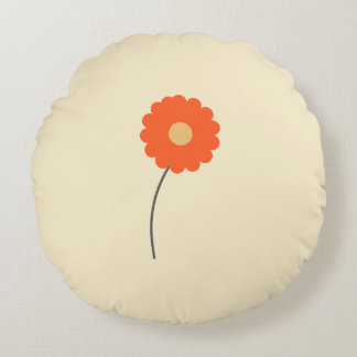 Minimalistisk Retro Blomster Kastkudde Rund Kudde