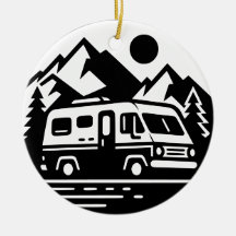 Minimalistisk Retro Camper Van Äventyr