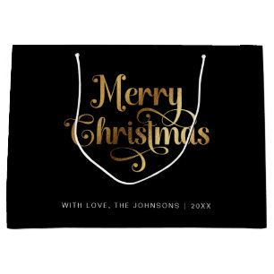 Minimalistisk Retro Chic Black Guld God jul