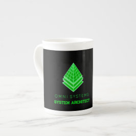 Minimalistisk Retro-Futurism Omni Systems Teknik Benporslin Mugg
