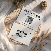 Minimalistisk Retro QR-kod Bröllop