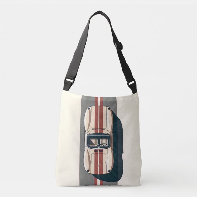 Minimalistisk Retro Racingbil Rand Axelväska (Framsida)