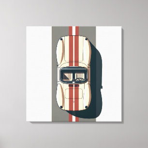 Minimalistisk Retro Racingbil Rand Canvastryck