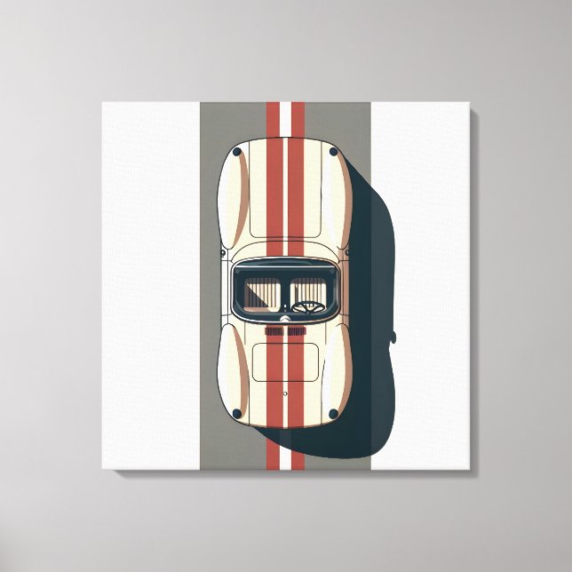 Minimalistisk Retro Racingbil Rand Canvastryck (Framsida)