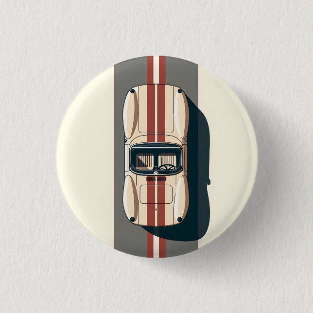 Minimalistisk Retro Racingbil Rand Knapp (Framsida)