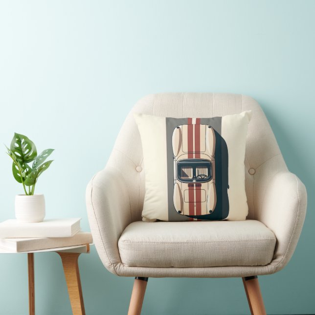 Minimalistisk Retro Racingbil Rand Kudde (Stol)