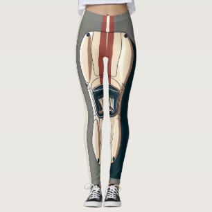 Minimalistisk Retro Racingbil Rand Leggings