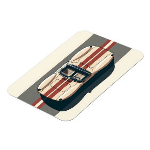 Minimalistisk Retro Racingbil Rand Magnet
