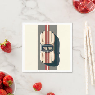 Minimalistisk Retro Racingbil Rand Pappersservett