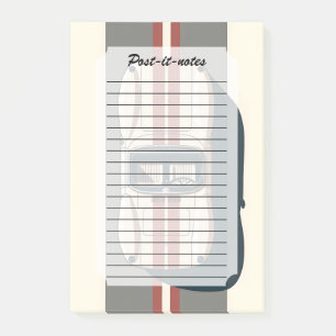 Minimalistisk Retro Racingbil Rand Post-it Block