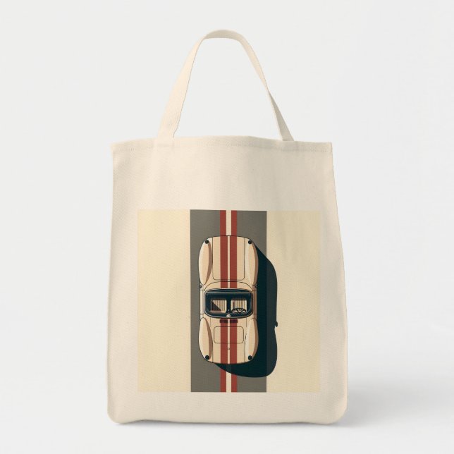 Minimalistisk Retro Racingbil Rand Tygkasse (Framsidan)