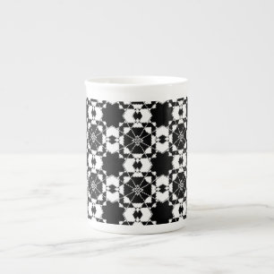 Minimalistisk retro rut-mönster – Monokrom design Benporslin Mugg
