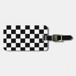 Minimalistisk Retro Rutig – Monokrom Streetwear Bagagebricka