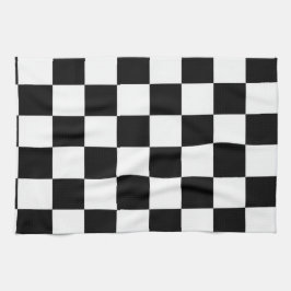 Minimalistisk Retro-rutig – Monokrom Streetwear Kökshandduk