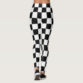 Minimalistisk Retro Rutig – Monokrom Streetwear Leggings