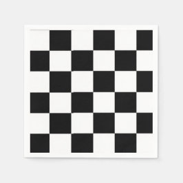 Minimalistisk Retro Rutig – Monokrom Streetwear Pappersservett