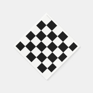 Minimalistisk Retro Rutig – Monokrom Streetwear Pappersservett