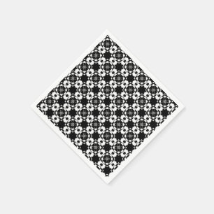Minimalistisk retro-rutmönster – Monokrom design Pappersservett