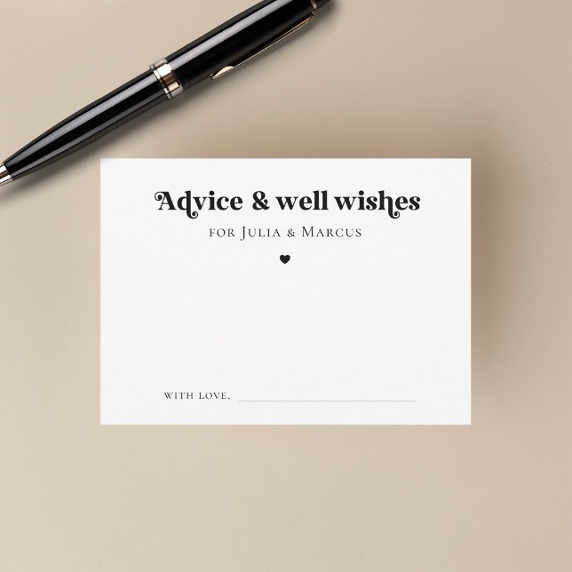 Minimalistisk Retro Script Hjärta Lycka önskar Brö Rådkort (Skapare uppladdad)