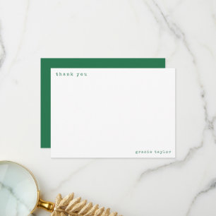 Minimalistisk Retro-skrivmaskin Anpassad Kelly Grö Tack Kort