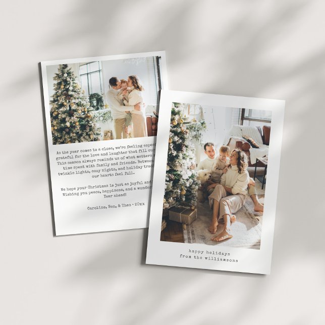 Minimalistisk Retro Skrivmaskin Foto Julbrev Julkort (Skapare uppladdad)